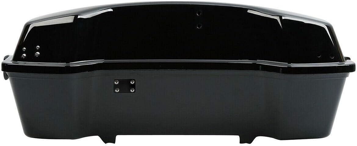TCMT 10.7" Black Latches Chopped Motorcycle Trunk Box Backrest Pad Mount Rack Fit For Harley Touring 1997-2008 Road King Road Street Electra Glide Pack