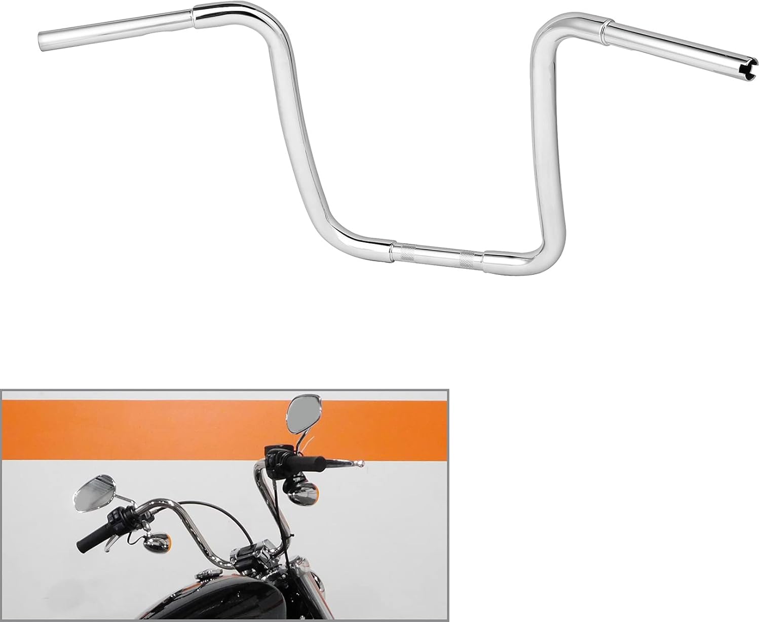 TCMT 16" Rise Ape 1-1/4" Handlebar Fits For Harley Sportster XL 883 1200 Softail Slim Heritage Fat Boy Deluxe Deuce Dyna Super Glide Wide Glide Low Rider Fat Bob Custom Application