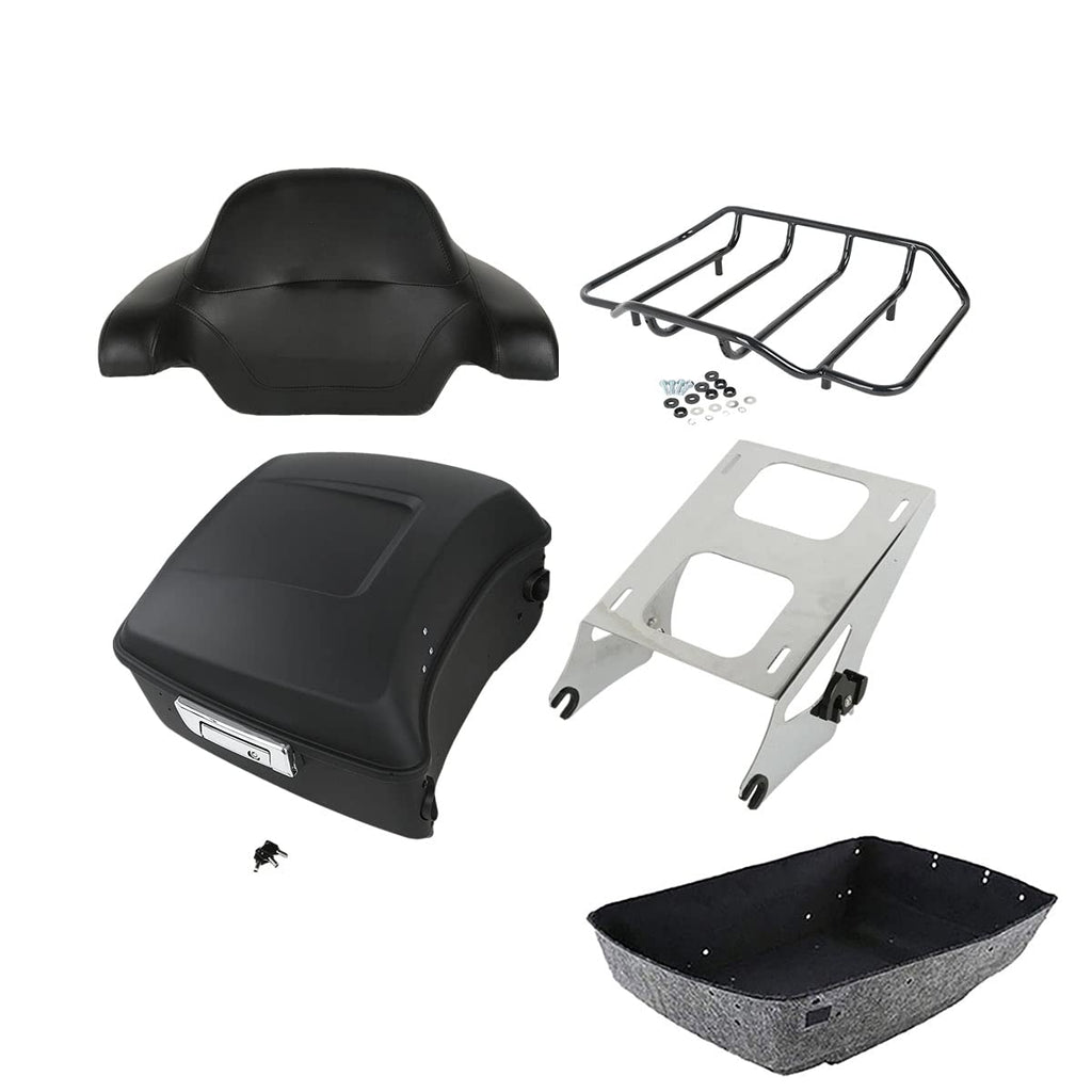 TCMT 13.7" King 2014-2025 Motorcycle Trunk Backrest Pad Top Luggage Rack Speakers Fit For Harley Touring CVO Road King Street Electra Glide Ultra Limited Pack