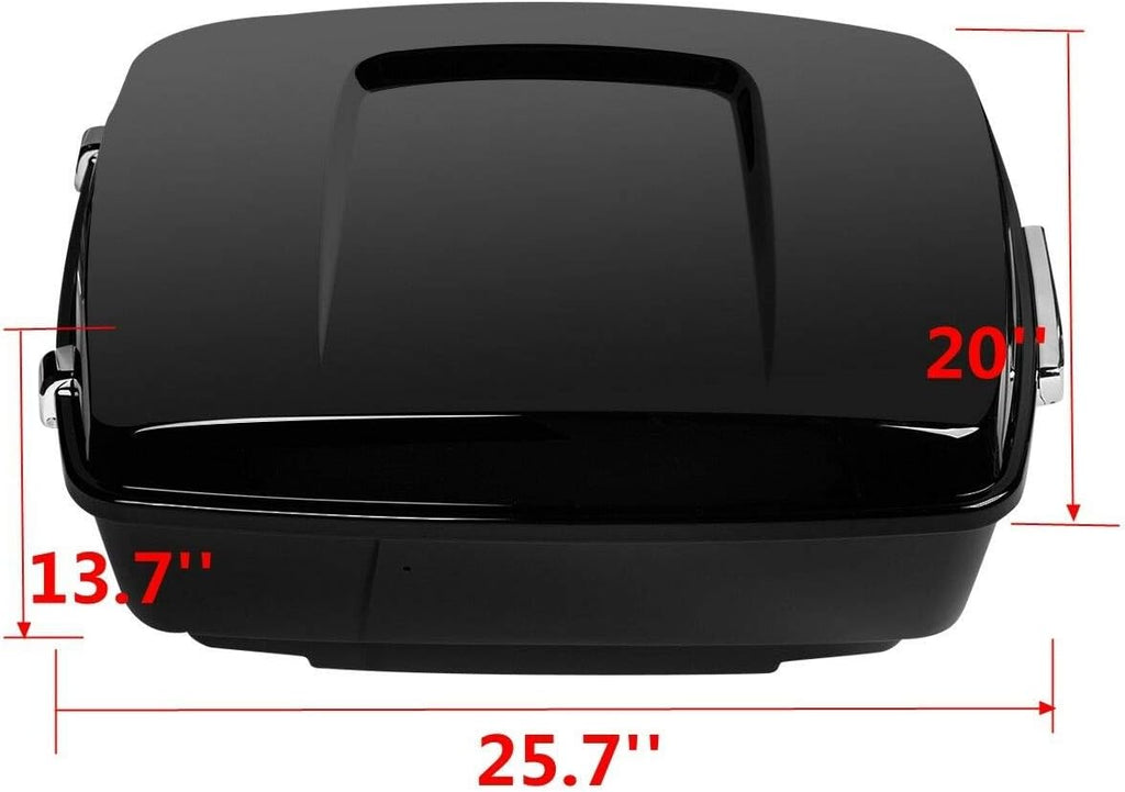 TCMT 13.7" King Motorcycle Trunk Box Backrest 2 Up Mount Rack Tail Light Luggage Rack Docking Kit Fit For Harley 2014-2025 Touring CVO Road King Road Glide Street Glide Electra Glide Pack