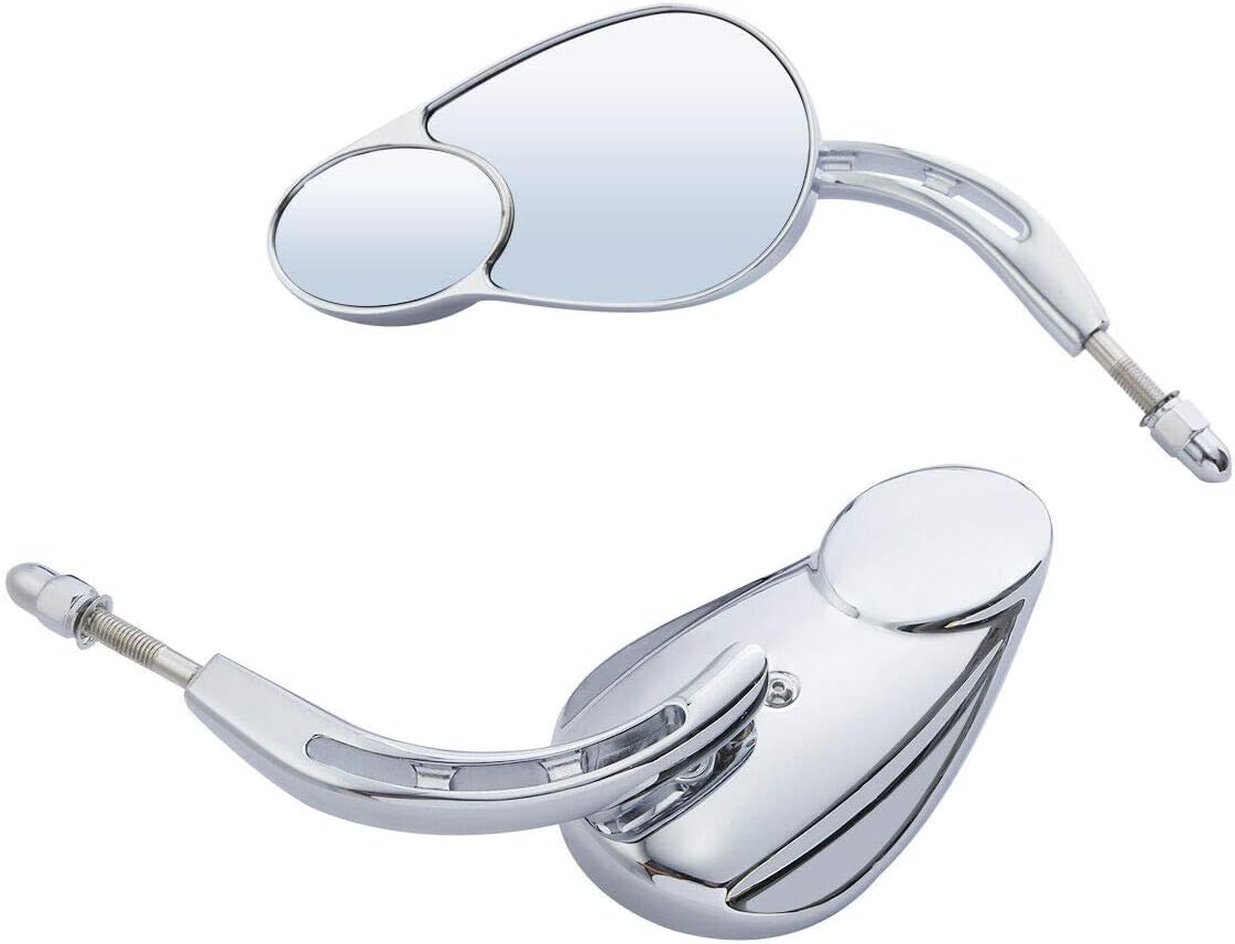 TCMT 8mm Double Rear View Side Mirrors Fits For Harley Road King CVO Road Street Tri Glide Sportster XL1200 XL883 XG500 XG750 Heritage Softail Dyna Low Rider Fat Boy