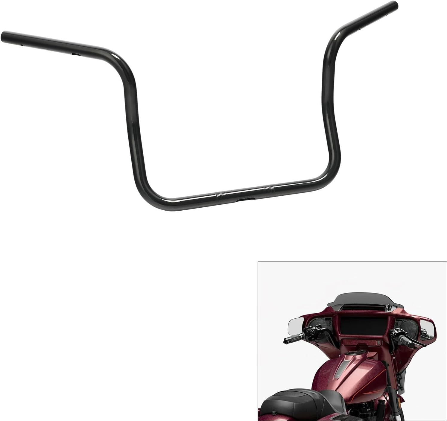 TCMT 12'' Rise Ape Hanger 1'' Handlebar Fit For Harley 2023-2025 CVO Street Glide FLHXSE 2024-2025 Street Glide FLHX Black