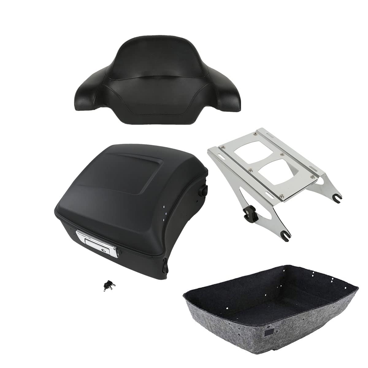 TCMT 13.7" King 2014-2025 Motorcycle Trunk Backrest Pad Top Luggage Rack Speakers Fit For Harley Touring CVO Road King Street Electra Glide Ultra Limited Pack