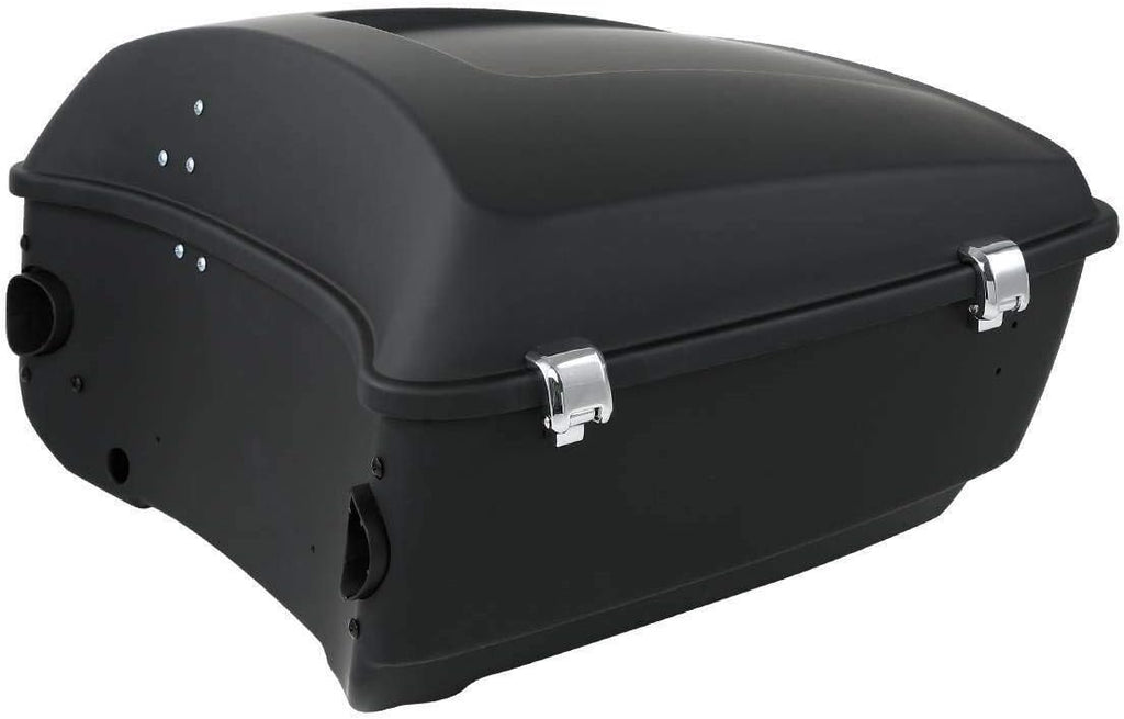 TCMT 13.7" King Motorcycle Trunk Box W/Latches Rear 6.5" Speakers Fit For Harley 2014-2025 Touring CVO Road King Road Glide Street Glide Electra Glide Pack