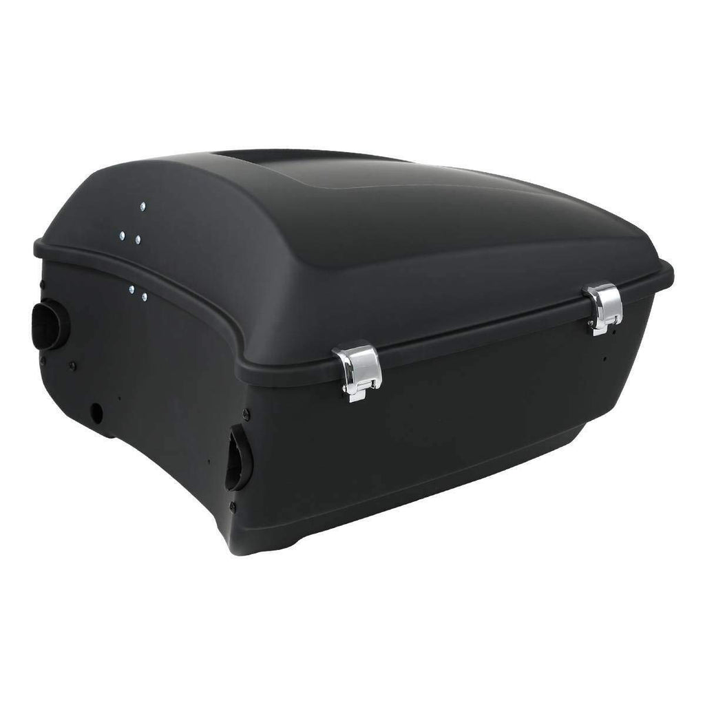 TCMT 13.7" King Motorcycle Trunk Box W/Latches Rear 6.5" Speakers Fit For Harley 2014-2025 Touring CVO Road King Road Glide Street Glide Electra Glide Pack