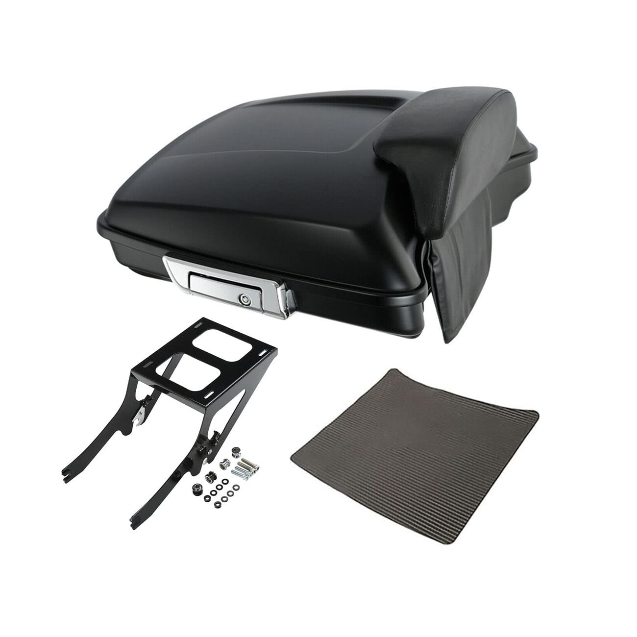 TCMT King Motorcycle Trunk Box Wrap-around Backrest Two-Up Mounting Rack Luggage Rack Fit For Harley 2018-2025 Heritage Classic 2018-2020 Deluxe FLDE 2024 Hydra-Glide Revival FLI Pack