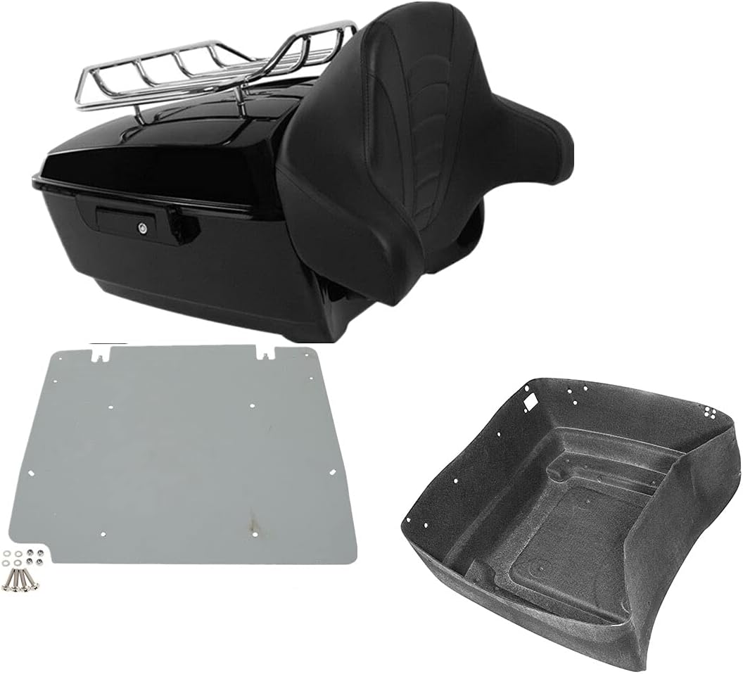 TCMT 13.7" King Motorcycle Trunk Backrest Pad Luggage Rack Base Plate Fit For Harley 2014-2025 Touring CVO Road King Road Glide Street Glide Electra Glide Pack