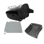 TCMT 13.7" King Motorcycle Trunk Backrest Pad 2 Up Mounting Rack Fit For Harley 2014-2025 Touring CVO Road King Road Glide Street Glide Electra Glide Pack