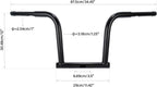 TCMT 12" Rise Handlebar Black Fits For Harley Dyna Fat Bob 2008-2017 Low Rider 2016-2019 Switchback 2012-2016 Wide Glide 2010-2017 Street Bob 2007-2017