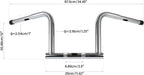 TCMT 12" Rise Handle Bar Fits For Harley Dyna Fat Bob 2008-2017 Low Rider 2016-2019 Switchback 2012-2016 Wide Glide 2010-2017 Street Bob 2007-2017