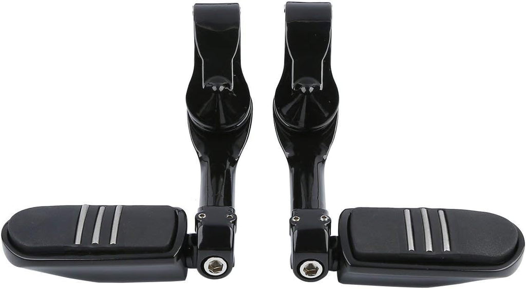 TCMT 1-1/4" 1.25" 32mm Black Long Angled Highway Engine Guard Foot Pegs Kit Fits For Harley Touring Road King Street Glide Road Glide Electra Glide Softail Sportster Dyna with 1.25" Engine Guards