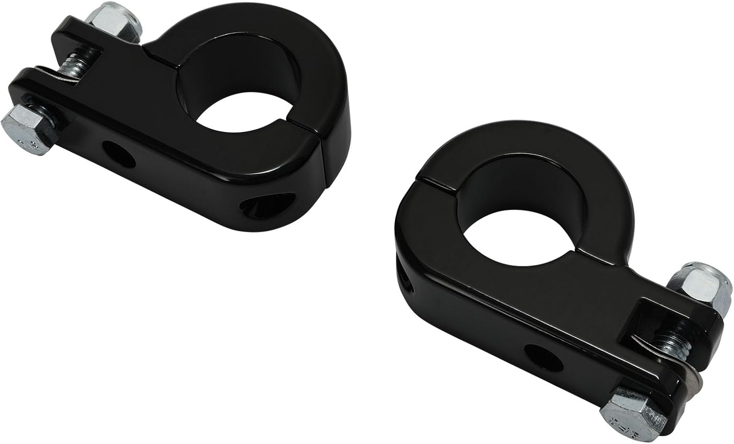 TCMT 32mm 1 1/4" Highway Engine Guard Bar Highway Footpegs Mount Kit - Aluminum - Black - Universal Fit - Front - Fits Harley Touring, Road King, Street Glide, Electra Glide & More