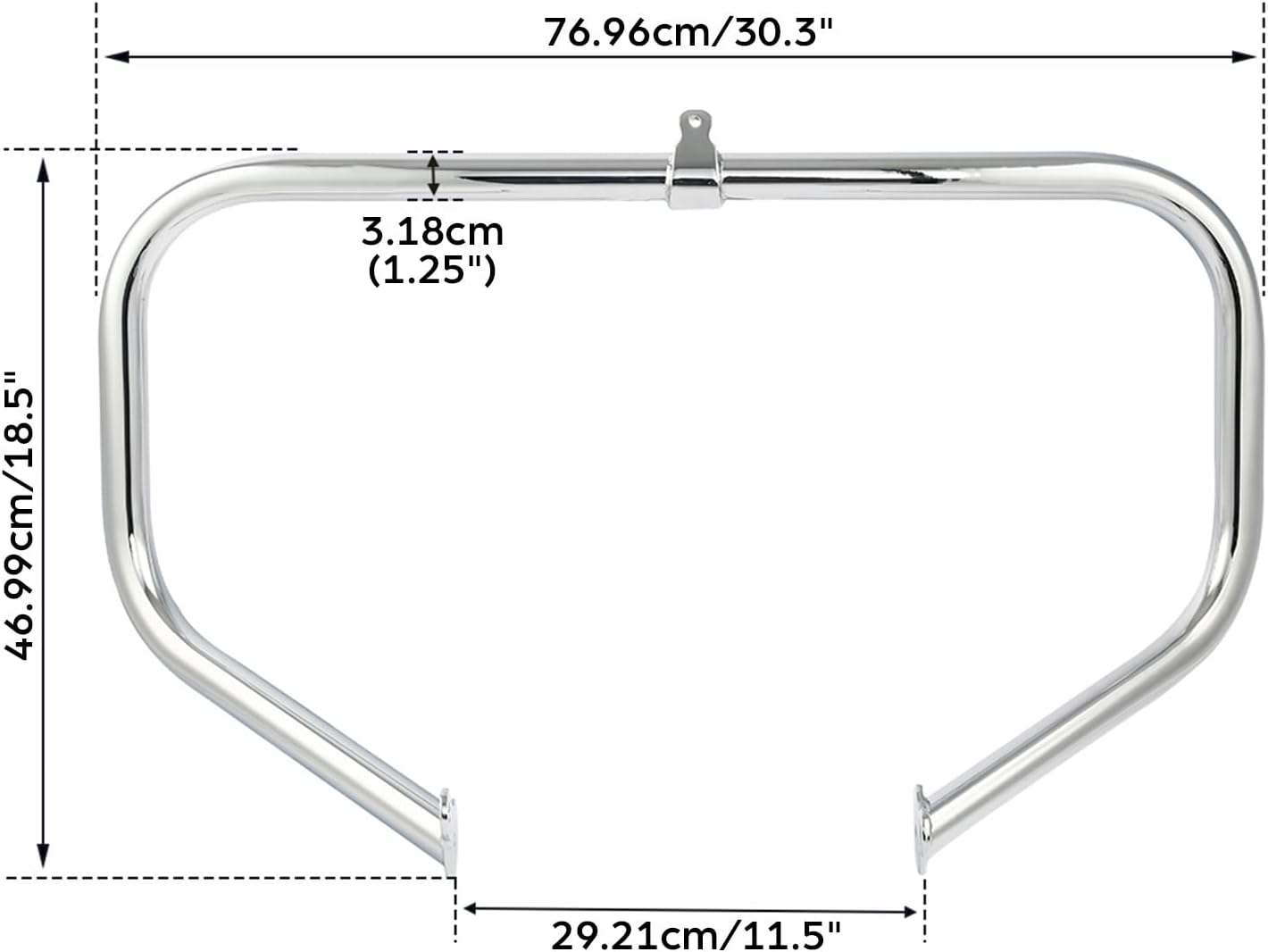 TCMT Highway Engine Guard Crash Bar 1-1/4" 1.25" Long Angled Highway FootPegs Fit For Harley Touring CVO Street Glide 2015-2022 Road King Special 2017-2024 Street Glide 2009-2023