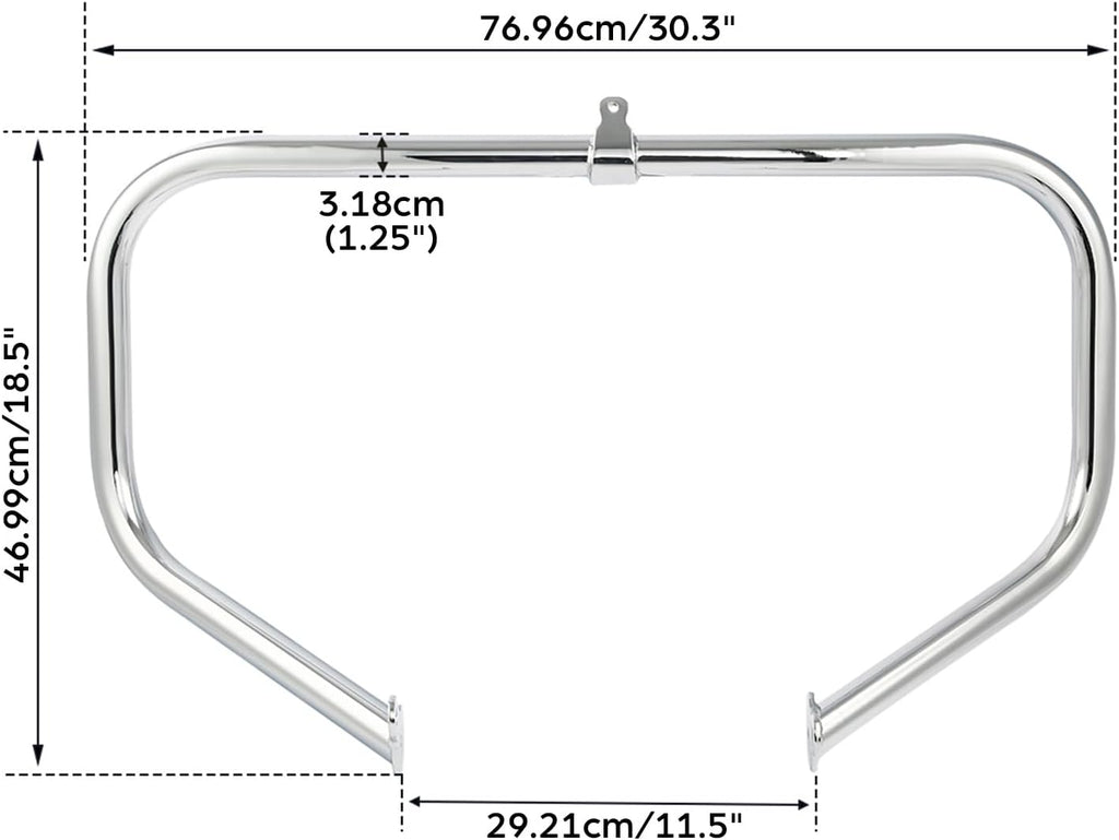 TCMT Highway Engine Guard Crash Bar 1-1/4" 1.25" Long Angled Highway FootPegs Fit For Harley Touring CVO Street Glide 2015-2022 Road King Special 2017-2024 Street Glide 2009-2023