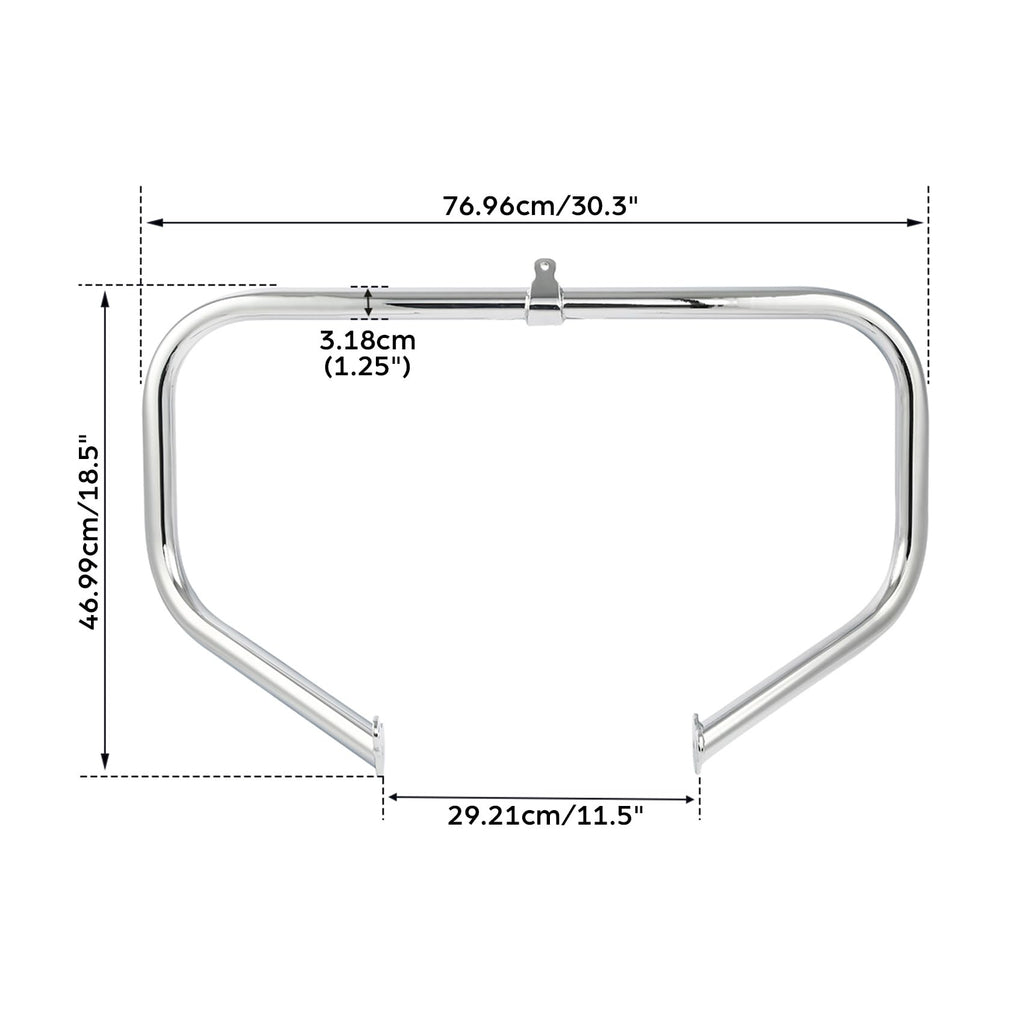 TCMT Highway Engine Guard Crash Bar 1-1/4" 1.25" Long Angled Highway FootPegs Fit For Harley Touring CVO Street Glide 2015-2022 Road King Special 2017-2024 Street Glide 2009-2023