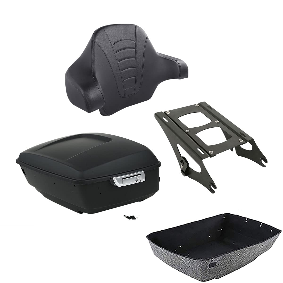 TCMT 13.7" King 2014-2025 Motorcycle Trunk Backrest Pad Top Luggage Rack Speakers Fit For Harley Touring CVO Road King Street Electra Glide Ultra Limited Pack