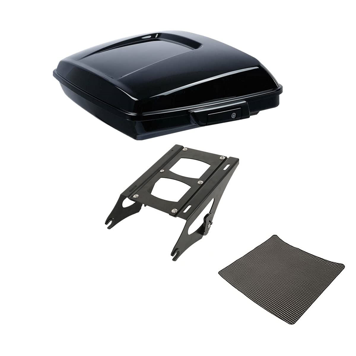 TCMT 5.5" Razor Motorcycle Trunk Box Backrest Two Up Mount Rack Base Plate Fit For Harley Touring 2014-2025 CVO Road King Road Glide Street Glide Electra Glide Pack