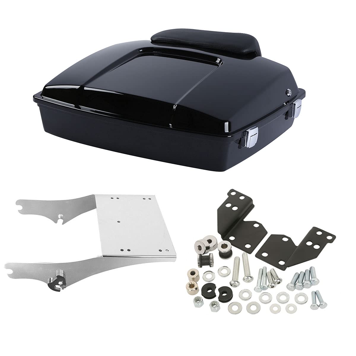 TCMT 5.5" Razor Motorcycle Trunk Backrest Pad Mount Rack Metal Base Plate Fit For Harley Touring 1997-2008 Touring Road King Electra Glide Road Glide Pack