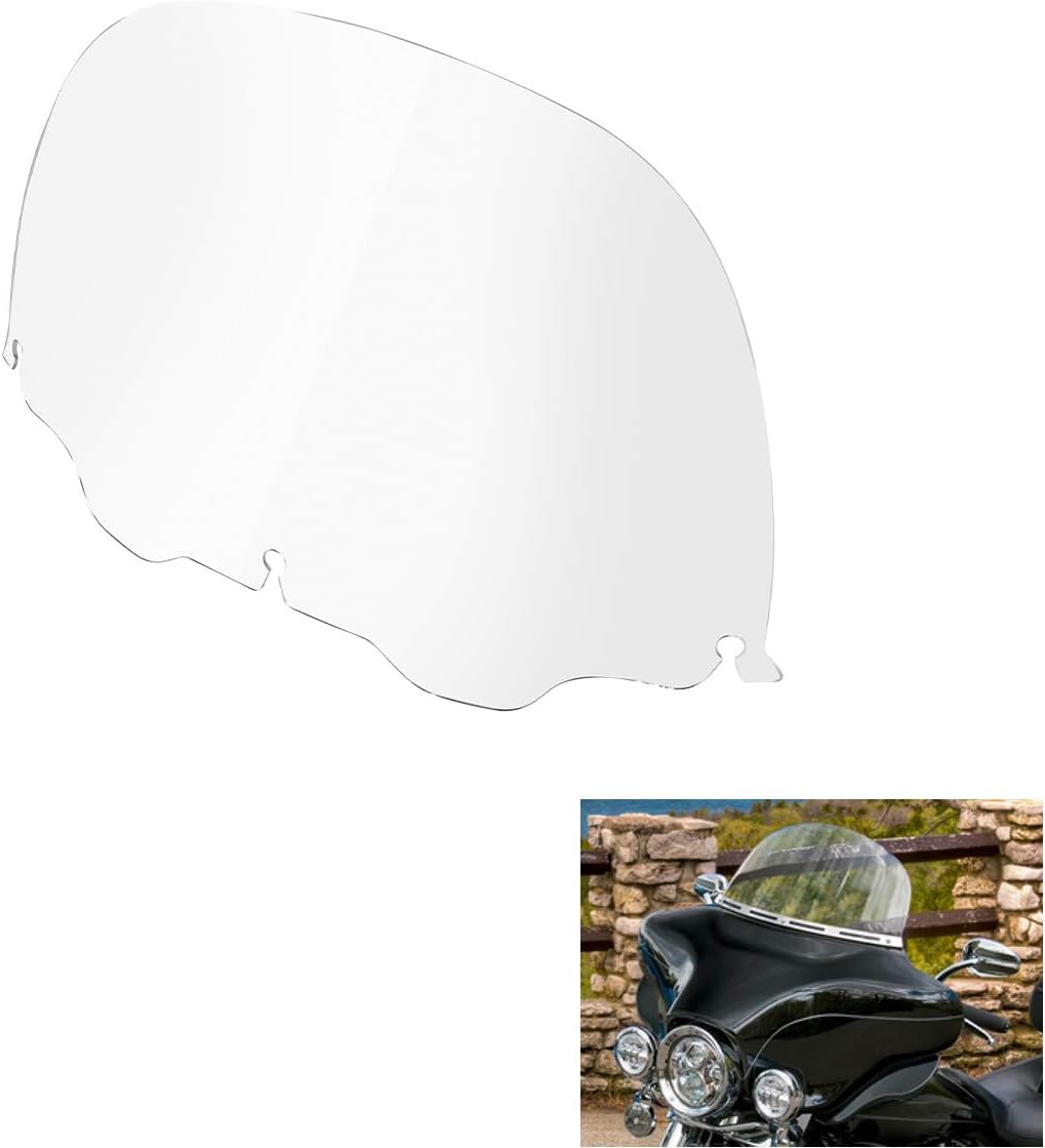 TCMT 12" Clear Windshield Windscreen Fit for Harley Davidson Touring Electra Glide Street Glide Ultra Classic Trike Models 93-13