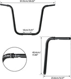 TCMT 18" Rise Ape Hanger FAT 1-1/4" Handlebar Drag Fits Harley-Davidson FLST, FXST, Sportster XL, Custom Application