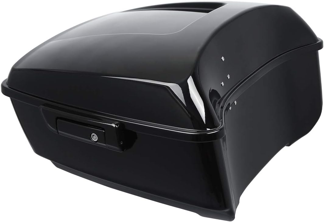 TCMT 13.7" King Motorcycle Trunk Box Black Latches Fits For Harley 2014-2025 Touring CVO Road King Road Glide Street Glide Electra Glide Pack