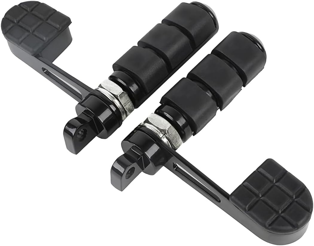 TCMT Anti Vibration Stirrup Heel Support Footpegs Fits For Harley Dyna Super Glide Wide Glide Street Bob Fat Bob Low Rider Heritage Softail Night Train Deluxe Sportster XL1200 XL883 (Black)