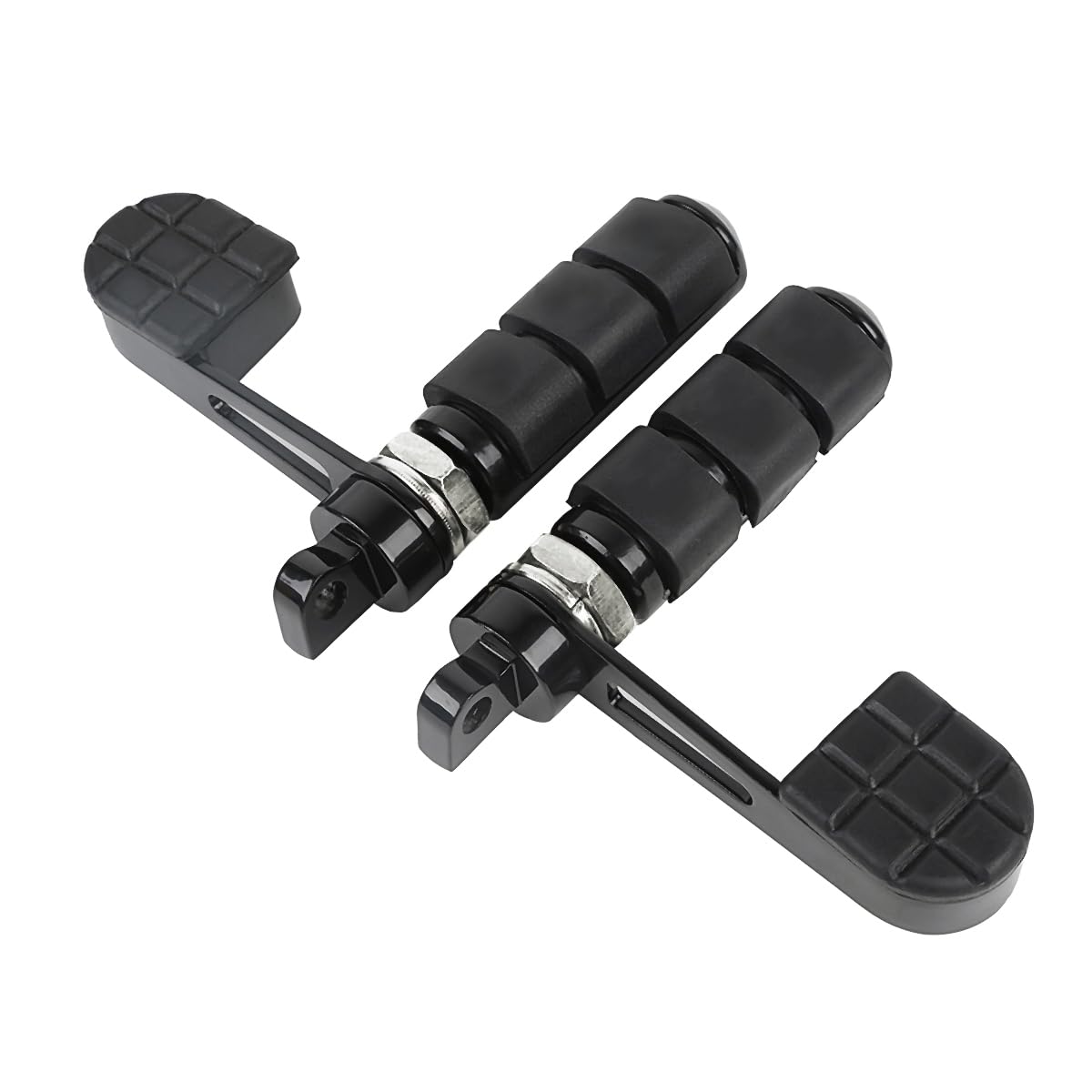 TCMT Anti Vibration Stirrup Heel Support Footpegs Fits For Harley Dyna Super Glide Wide Glide Street Bob Fat Bob Low Rider Heritage Softail Night Train Deluxe Sportster XL1200 XL883 (Chrome)