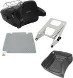 TCMT 13.7" King Motorcycle Trunk Backrest Pad Luggage Rack Two Up Mount Rack Base Plate Fit For Harley 2014-2025 Touring CVO Road King Road Glide Street Glide Electra Glide Pack