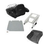 TCMT 13.7" King Motorcycle Trunk Backrest Pad 2 Up Mounting Rack Fit For Harley 2014-2025 Touring CVO Road King Road Glide Street Glide Electra Glide Pack