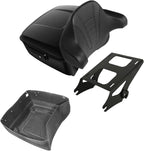 TCMT 13.7" King Motorcycle Trunk Backrest Pad 2 Up Mounting Rack Fit For Harley 2014-2025 Touring CVO Road King Road Glide Street Glide Electra Glide Pack