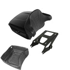 TCMT 13.7" King Motorcycle Trunk Backrest Pad Luggage Rack 2 Up Mounting Rack Base Plate Docking Fit For Harley 2014-2025 Touring CVO Road King Road Glide Street Glide Electra Glide Pack