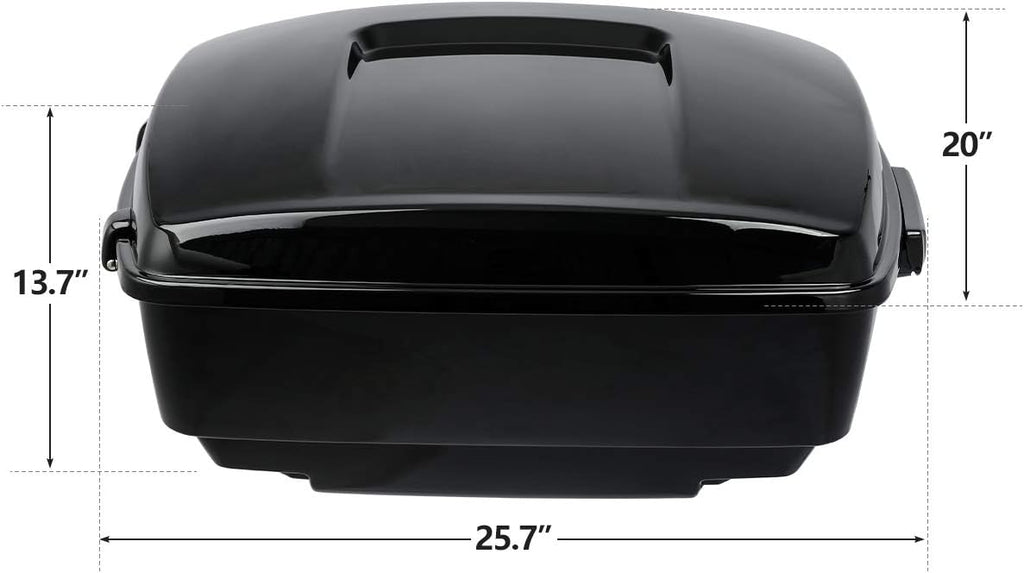 TCMT 13.7" King Motorcycle Trunk Box Black Latches Fits For Harley 2014-2025 Touring CVO Road King Road Glide Street Glide Electra Glide Pack