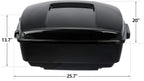 TCMT 13.7" King Motorcycle Trunk Box Black Latches Fits For Harley 2014-2025 Touring CVO Road King Road Glide Street Glide Electra Glide Pack