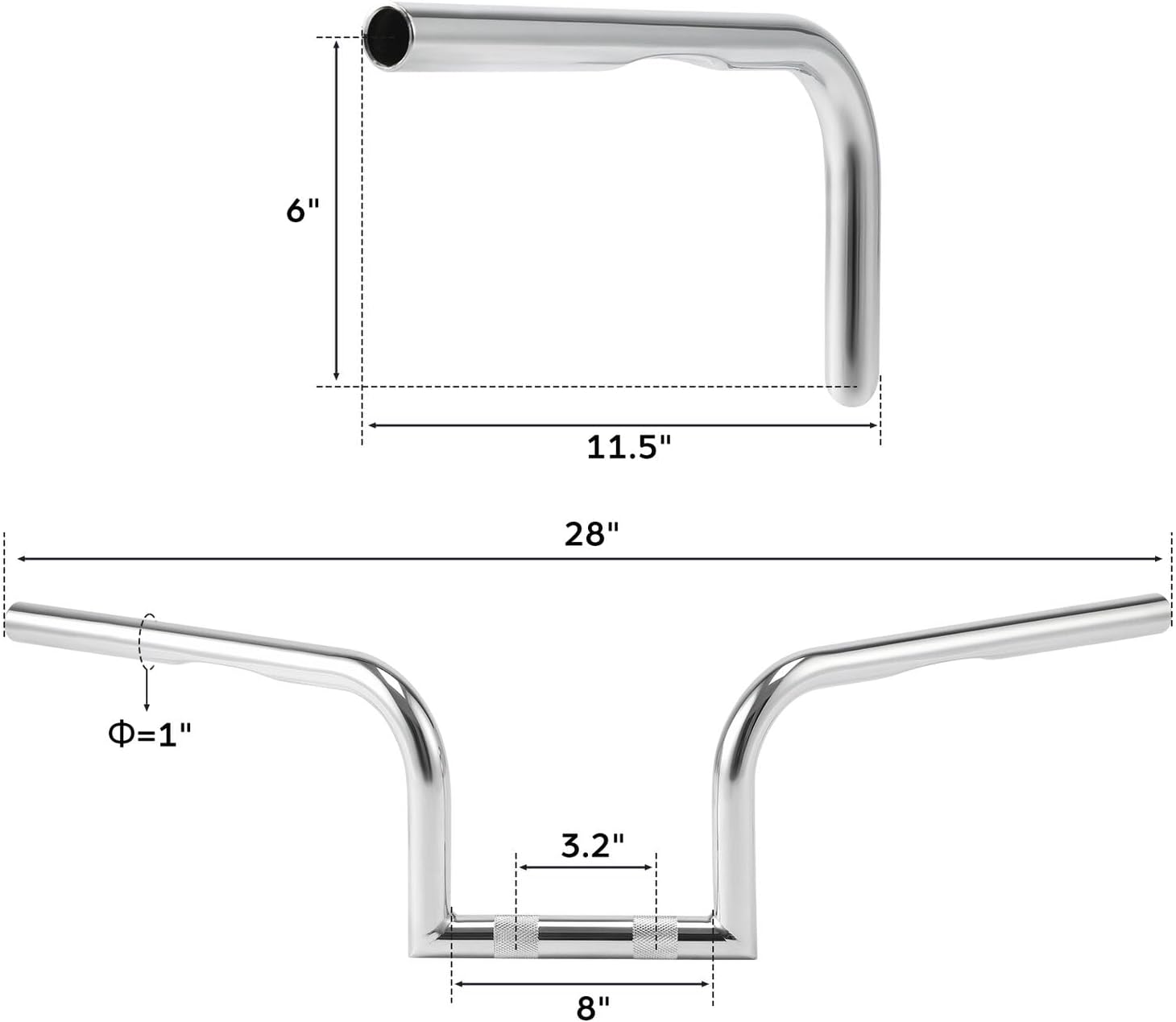 TCMT 6" Rise 1" Handlebars Handle bars Fit For Harley Sportster XL883 2007-2014