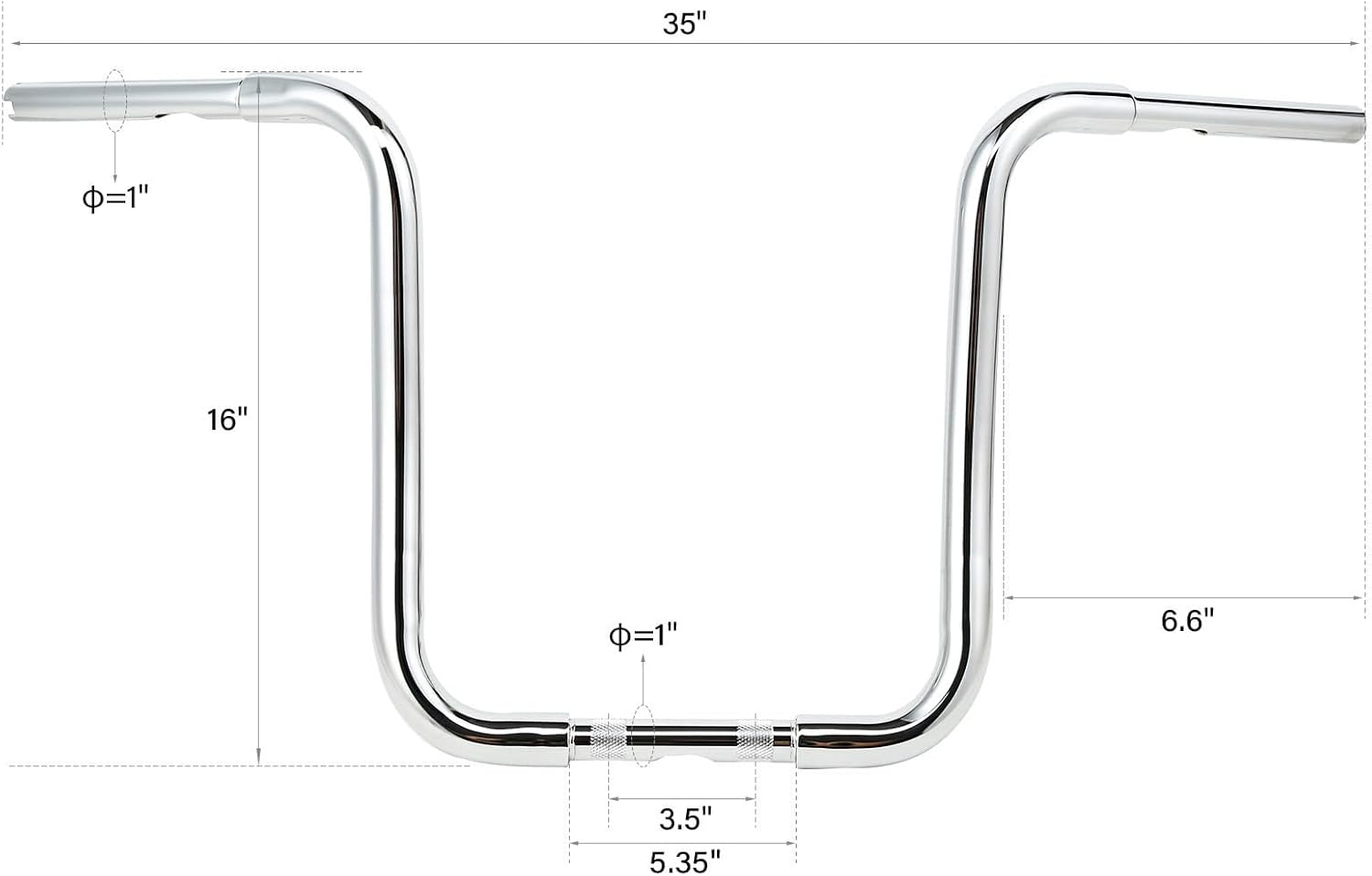 TCMT 16" Rise Ape 1-1/4" Handlebar Fits For Harley Sportster XL 883 1200 Softail Slim Heritage Fat Boy Deluxe Deuce Dyna Super Glide Wide Glide Low Rider Fat Bob Custom Application