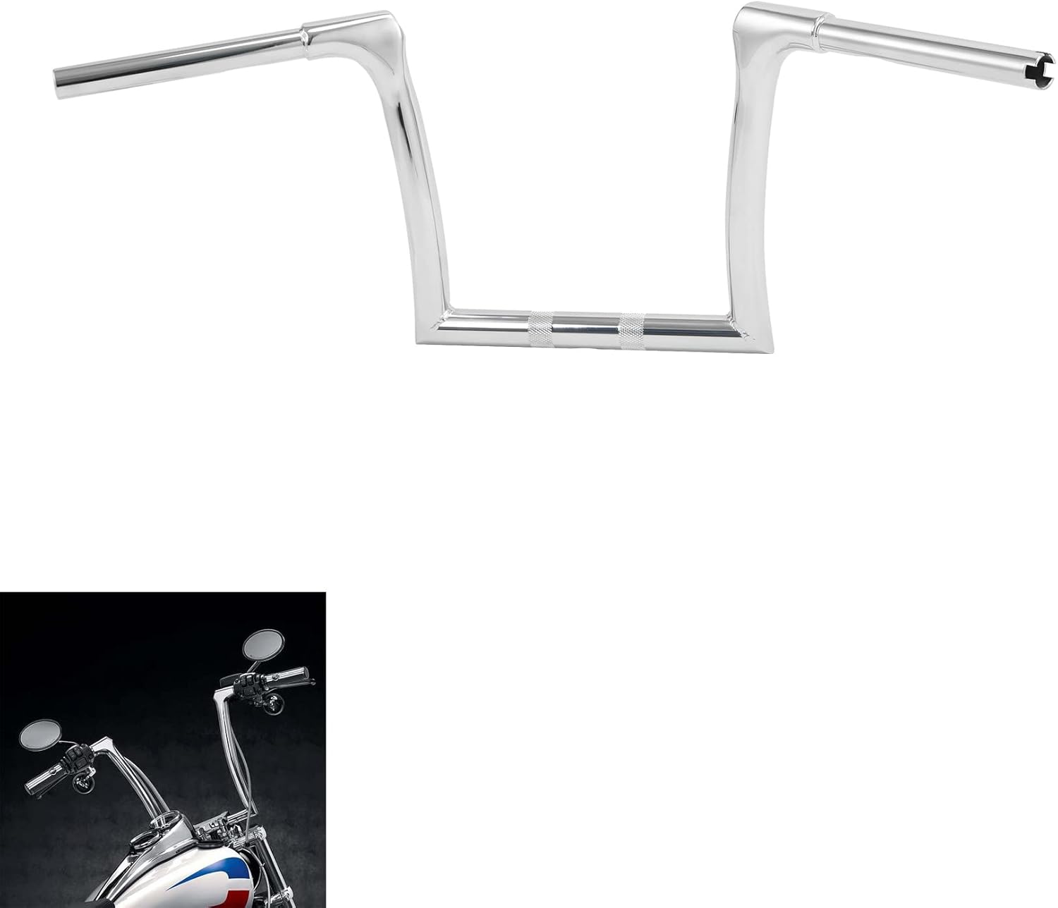 TCMT 10'' Rise Ape Hanger Fat Bars 1-1/4" Handlebar Fit For Harley Road King 2014-2023 Fat Boy FLFBS Sport Glide FLSB Breakout 2018-2023