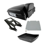 TCMT 10.7" Vivid Black Chopped Motorcycle Trunk Backrest Pad Tail Light with Brake Turn Signal Fit For Harley Touring 2014-2025 Electra Glide Road Glide Road King FLHT FLTRX FLHR Pack