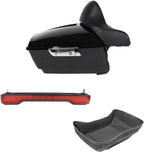 TCMT 13.7" King Motorcycle Trunk Box Wrap-Around Backrest Taillight Fit For Harley 2014-2025 Touring CVO Road King Road Glide Street Glide Electra Glide Pack