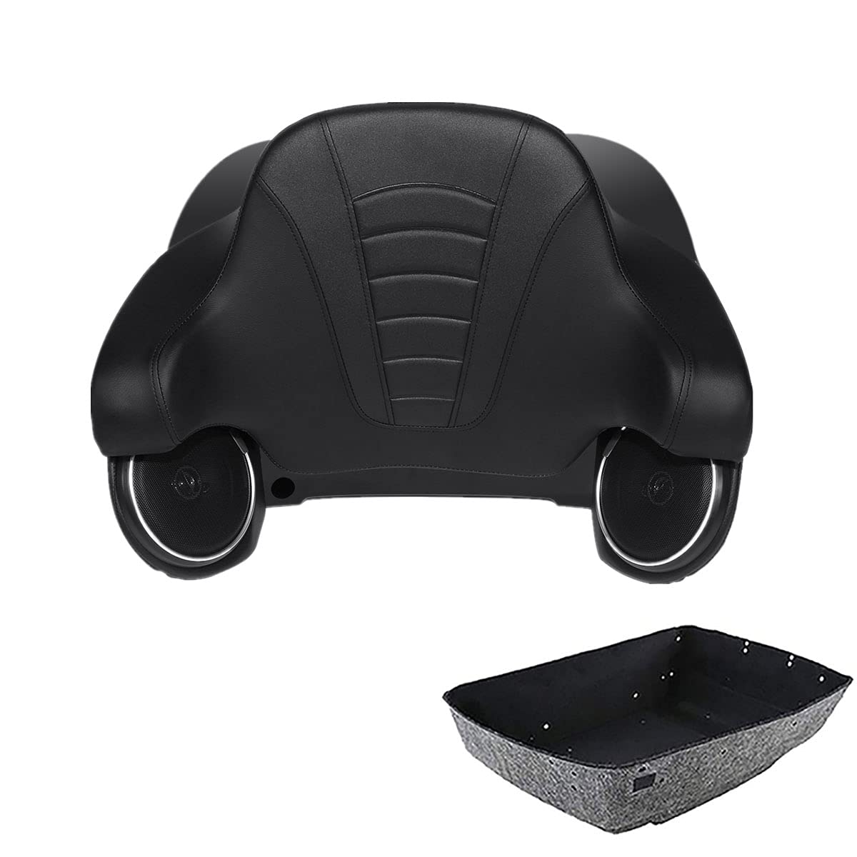 TCMT 13.7" King Motorcycle Trunk Box Backrest Pad Luggage Mount Rack Taillight Speakers Fit For Harley 2014-2025 Touring CVO Road King Road Glide Street Glide Electra Glide Ultra Limited Pack