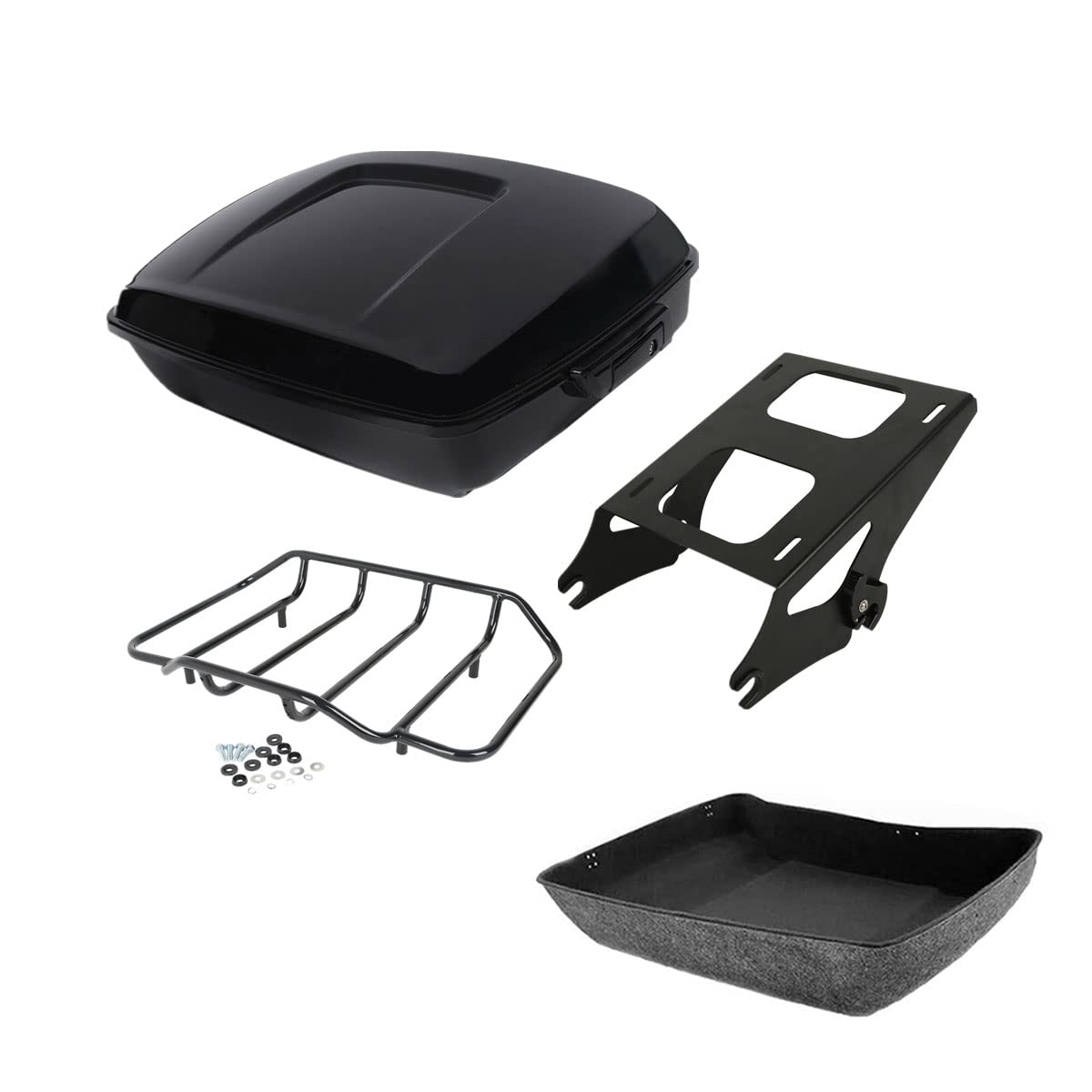TCMT 10.7" Chopped Motorcycle Trunk Luggage Smoke LED Tail Light Fit For Harley 2014-2025 Touring Ultra-Classic Street Glide Road King Electra Glide FLHX FLHR FLHT Pack