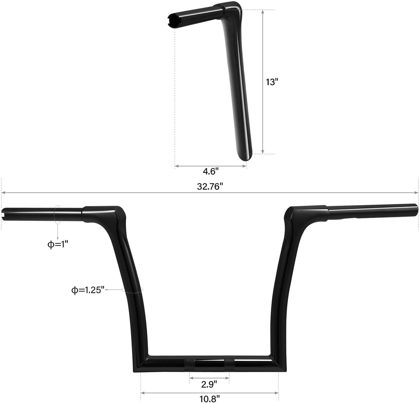 TCMT 1.25" Handlebar 13" Rise Ape Hanger Fit For Harley Road King Special 2017-2024 Freewheeler 2015-2023 Fat Bob Fat Boy 114 2018-2024