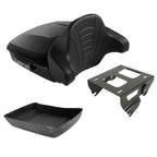 TCMT 10.7" Chopped Motorcycle Trunk Box Backrest LED Tail Light Fit For Harley Touring 2014-2025 Electra Glide Road Glide Road King FLHT FLTRX FLHR Chrome Latch Pack