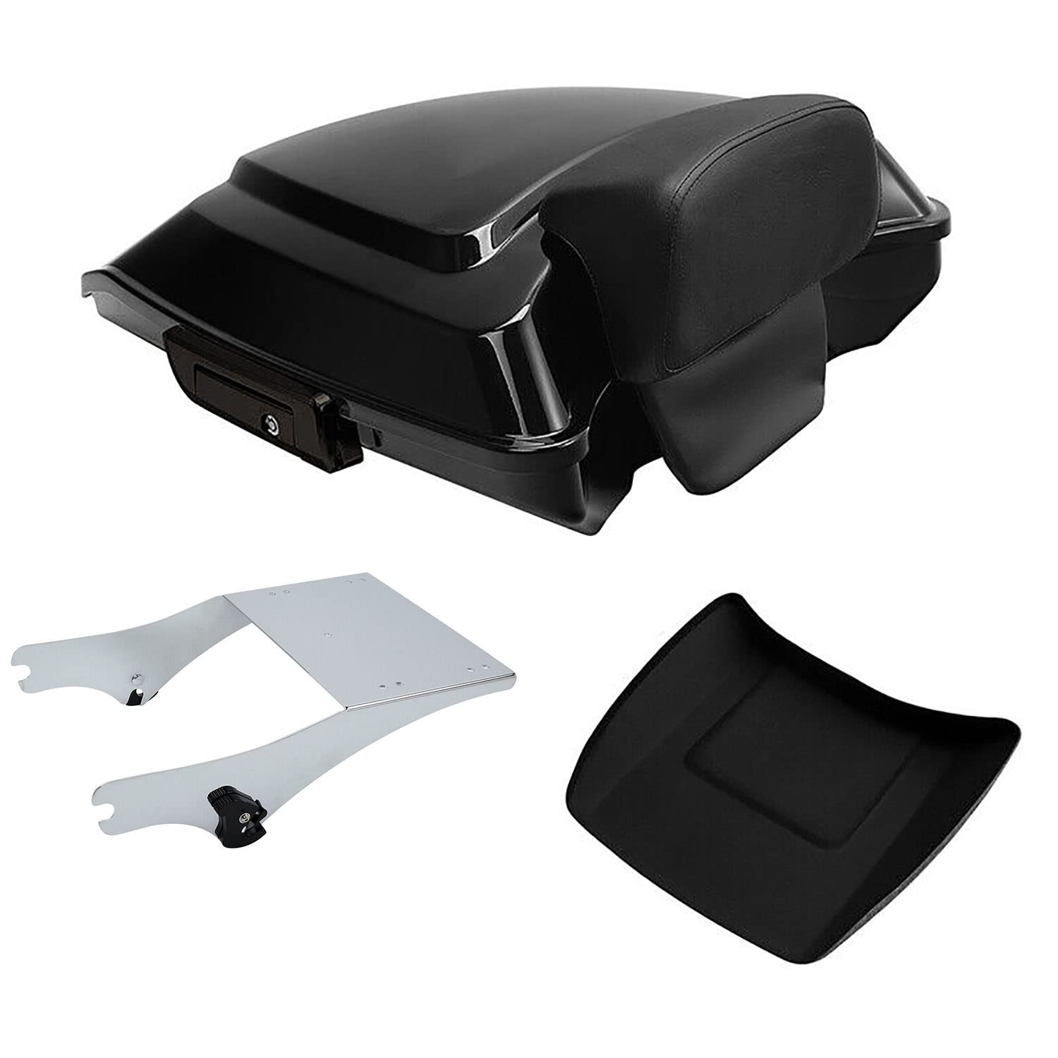 TCMT 5.5" Razor Motorcycle Trunk Box Backrest Pad Mounting Rack Fit For Harley 2014-2025 Touring Road King Street Road Electra Glide Pack