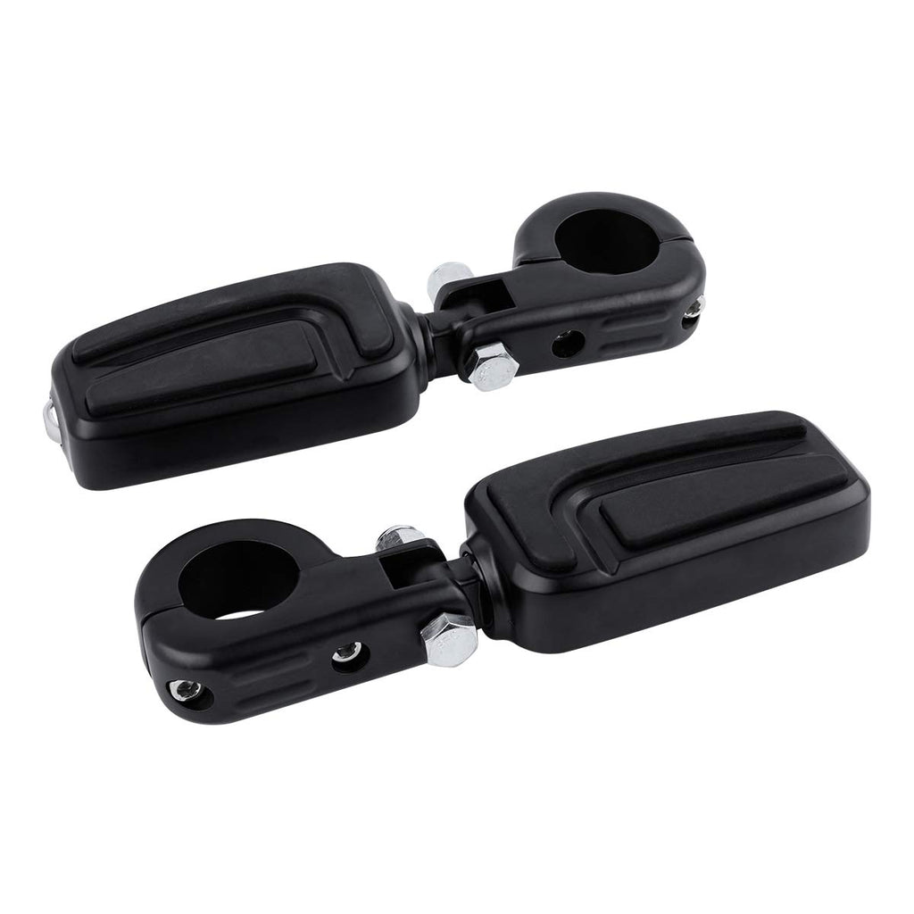 TCMT 1 1/4" Highway Engine Guard Streamliner Foot Pegs Clamp Fits For Harley Yamaha Kawasaki Suzuki Honda Black