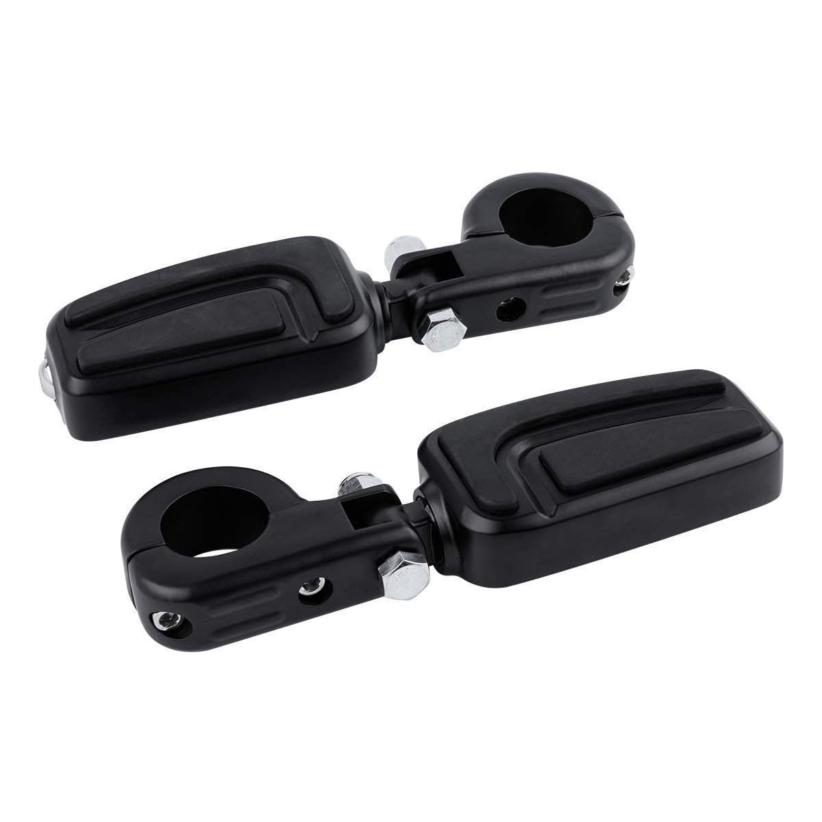 TCMT 1 1/4" Highway Engine Guard Streamliner Foot Pegs Clamp Fits For Harley Yamaha Kawasaki Suzuki Honda Black