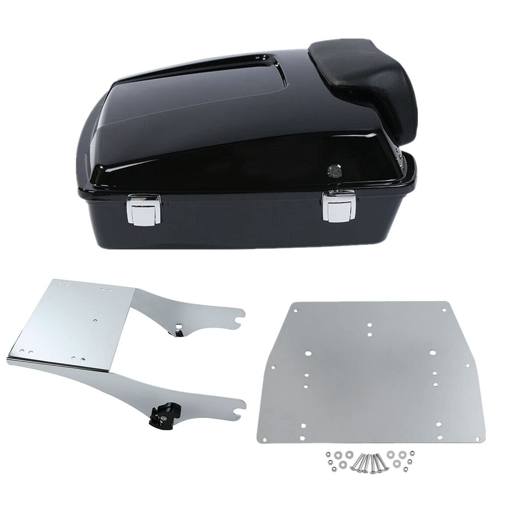 TCMT 5.5" Razor Motorcycle Trunk Backrest Pad Mount Rack Metal Base Plate Fit For Harley Touring 1997-2008 Touring Road King Electra Glide Road Glide Pack