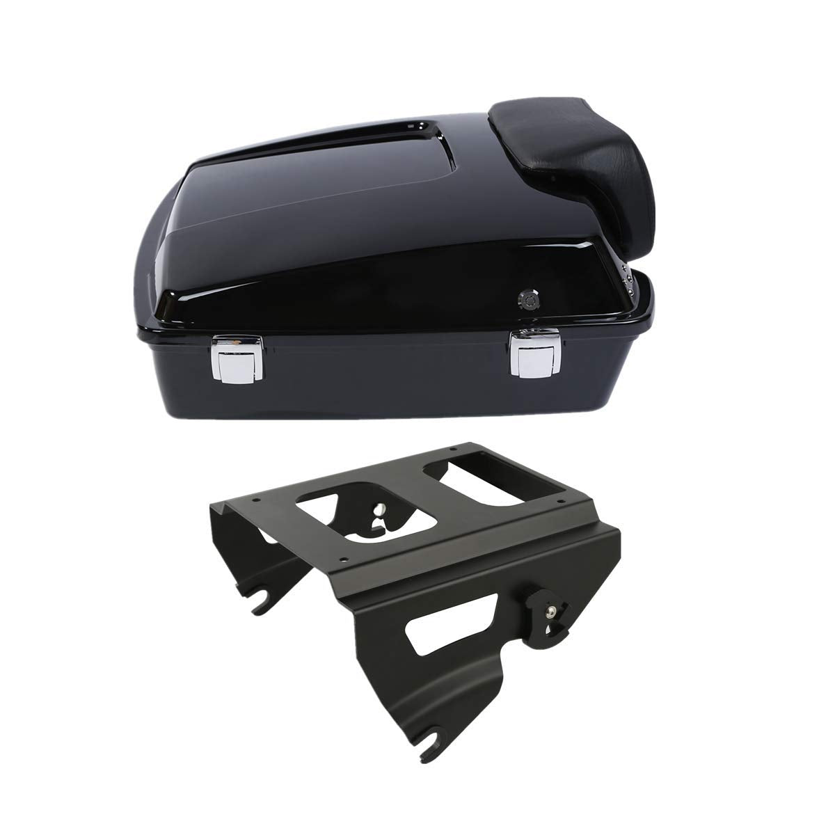 TCMT 5.5" Razor Motorcycle Trunk Box Backrest Pad Two Up Mounting Rack Fit For Harley 2009-2013 Touring Road Glide Street Glide Electra Glide Road King Pack