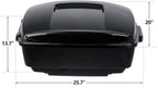 TCMT 13.7" King Motorcycle Trunk Backrest Pad 2 Up Mounting Rack Fit For Harley 2014-2025 Touring CVO Road King Road Glide Street Glide Electra Glide Pack