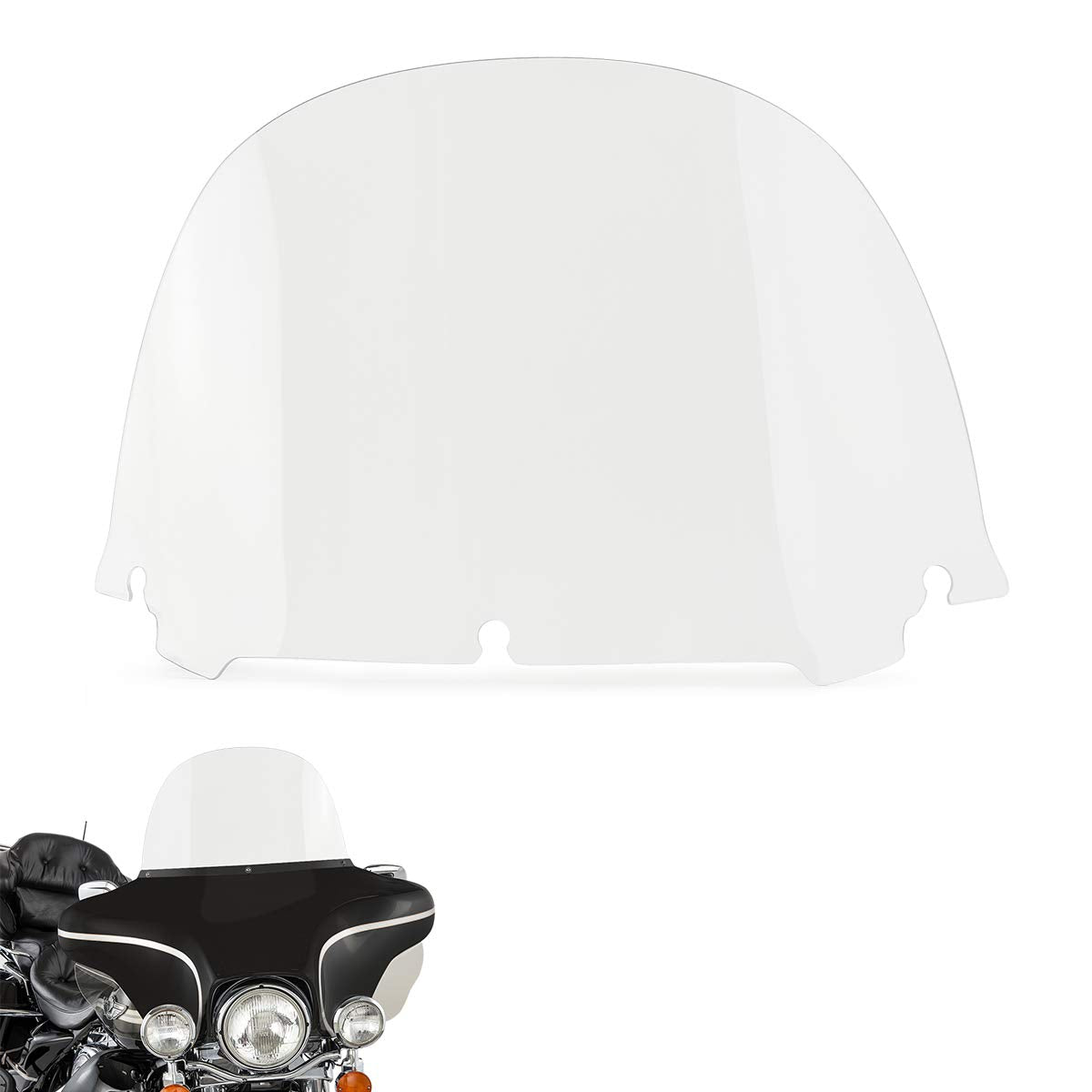 TCMT 12" Clear Windshield Windscreen Fit for Harley Davidson Touring Electra Glide Street Glide Ultra Classic Trike Models 93-13