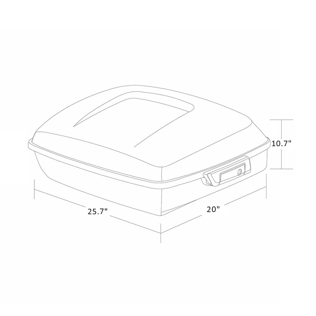 TCMT 10.7" Chopped Motorcycle Trunk Box Backrest LED Tail Light Fit For Harley Touring 2014-2025 Electra Glide Road Glide Road King FLHT FLTRX FLHR Chrome Latch Pack